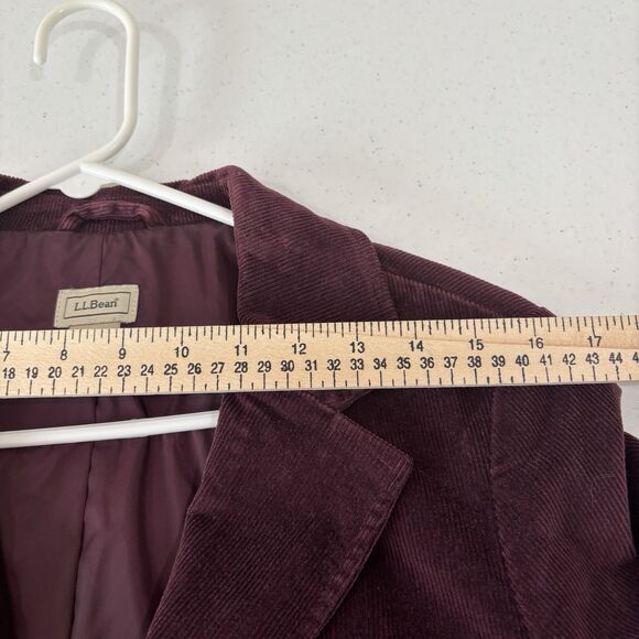 LL Bean Corduroy Jacket Women 14 Purple Burgundy Blazer VTG Chore Barn Academia - Picture 9 of 9